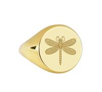 LKBEADS celtic knot dragonfly signet ring| nature spirit insect engraved mystical guardian animal jewelry| 925 sterling silver gold plated |LK_PDR_00086_6