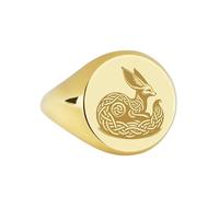 LKBEADS celtic knot fennec fox signet ring| dune animal desert creature engraved sacred jewelry| spirit guardian ring| 925 sterling silver gold plated |LK_PDR_00084_5