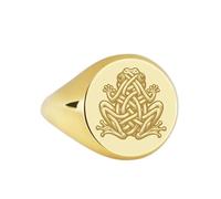 LKBEADS celtic knot frog signet ring| custom toad stylized amphibian engraved gothic dainty pond wildlife jewelry| 925 sterling silver gold plated |LK_PDR_00083_9.5