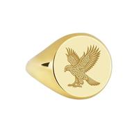 LKBEADS celtic knot hawk signet ring| bird of prey engraved custom sacred sky hunter spirit animal jewelry| 925 sterling silver gold plated |LK_PDR_00078_6.5