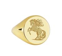 LKBEADS celtic knot horse signet ring| graceful jewelry stallion engraved freedom talisman spirit animal| 925 sterling silver gold plated |LK_PDR_00017_9.5