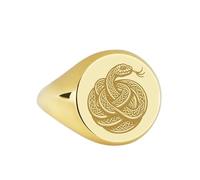 LKBEADS celtic knot snake signet ring| reptile jewelry serpent talisman deceit symbol engraved custom mystical| 925 sterling silver gold plated |LK_PDR_00062_6.5