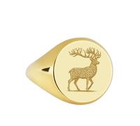 LKBEADS celtic knot stag signet ring| elegance symbol antlered creature forest spirit talisman big buck jewelry| 925 sterling silver gold plated |LK_PDR_00061_11