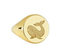 LKBEADS celtic knot whale signet ring| ocean wildlife jewelry nautical engraved deep sea creature blue| 925 sterling silver gold plated |LK_PDR_00075_7