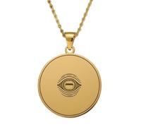 LKBEADS Clockwork Eye Engraving Pendant Necklace Made In 925 Sterling Silver Gold Plated Charm With 18 "Cable Chain Handmade Jewelry For Men Women |LKD_EGP_00490