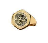 LKBEADS cobra snake ring in hexagon shape | 925 sterling silver gold plated | gift jewelry,vintage style signet ring's hypoallergenic handmade jewellery|LK_PDR_01129_7