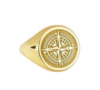 LKBEADS compass signet ring| graduation gift| north star jewelry| goodbye best friend gift| 925 sterling silver gold plated |LK_PDR_00165_12.5