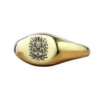 LKBEADS cosplay goblin ring in oval shape | 925 sterling silver gold plated | gift jewelry,vintage style signet ring's hypoallergenic handmade jewellery|LK_PDR_01683_12