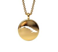 LKBEADS Cuba Map Pendant Necklace 925 Sterling Silver Round Charm Jewelry for Men Women 18 Inch Cable Travel Souvenir Gift Minimalist Map Jewelry |LKN_MAP_00473