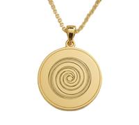 LKBEADS Cycle Of Life Engraving Pendant Necklace Made In 925 Sterling Silver Gold Plated Charm With 18 "Cable Chain Handmade Jewelry For Men Women |LKD_EGP_00844