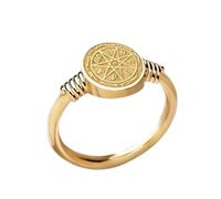 LKBEADS dracula seal signet ring gothic vampire crest jewelry| 925 sterling silver gold plated |LK_PDR_00308_10