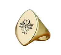 LKBEADS dragonfly ring in marquise shape | 925 sterling silver gold plated | gift jewelry,vintage style signet ring's hypoallergenic handmade jewellery|LK_PDR_01233_10