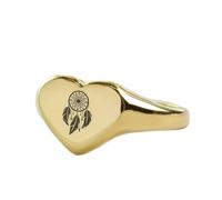 LKBEADS dream catcher ring in heart shape | 925 sterling silver gold plated | gift jewelry,vintage style signet ring's hypoallergenic handmade jewellery|LK_PDR_01367_8
