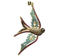 LKBEADS eagle bird pendant | with multi stone made in stainless steel |gold plated,57x30mm |power energy jewelry, animal love charm |LK_CHP_0160_W