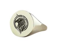 LKBEADS eagle bold ring in round shape | 925 sterling silver silver plated | gift jewelry,vintage style signet ring's hypoallergenic handmade jewellery|LK_PDR_01192_11.5