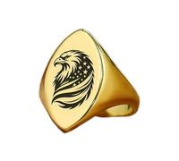 LKBEADS eagle ring in marquise shape | 925 sterling silver gold plated | gift jewelry,vintage style signet ring's hypoallergenic handmade jewellery|LK_PDR_01395_12.5