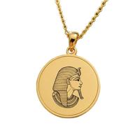 LKBEADS Egyptian Pharaoh Engraving Pendant Necklace Made In 925 Sterling Silver Gold Plated Charm With 18 "Cable Chain Handmade Jewelry For Men Women |LKD_EGP_00622