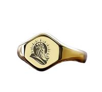 LKBEADS emperor ring in hexagon shape | 925 sterling silver gold plated | gift jewelry,vintage style signet ring's hypoallergenic handmade jewellery|LK_PDR_01692_11.5