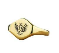 LKBEADS engraved angel ring in hexagon shape | 925 sterling silver gold plated | gift jewelry,vintage style signet ring's hypoallergenic handmade jewellery|LK_PDR_01695_5.5