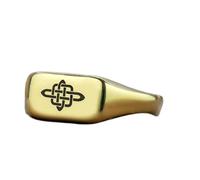 LKBEADS engraved celtic ring in rectangle shape | 925 sterling silver gold plated | gift jewelry,vintage style signet ring's hypoallergenic jewellery|LK_PDR_01483_8.5