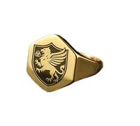 LKBEADS engraved griffin ring in hexagon shape | 925 sterling silver gold plated | gift jewelry,vintage style signet ring's hypoallergenic jewellery|LK_PDR_01759_12.5