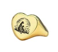 LKBEADS engraved jaguar ring in heart shape | 925 sterling silver gold plated | gift jewelry,vintage style signet ring's hypoallergenic handmade jewellery|LK_PDR_01273_5.5