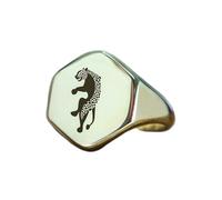 LKBEADS engraved jaguar ring in hexagon shape | 925 sterling silver silver plated | gift jewelry,vintage style signet ring's hypoallergenic jewellery|LK_PDR_01269_12