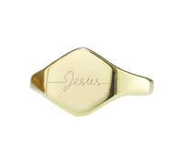 LKBEADS engraved jesus ring in hexagon shape | 925 sterling silver gold plated | gift jewelry,vintage style signet ring's hypoallergenic handmade jewellery|LK_PDR_01463_7.5