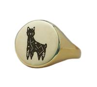 LKBEADS engraved lalma ring in round shape | 925 sterling silver gold plated | gift jewelry,vintage style signet ring's hypoallergenic handmade jewellery|LK_PDR_01280_7.5