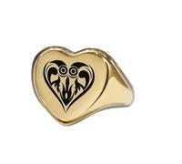 LKBEADS engraved poker heart ring in heart shape | 925 sterling silver gold plated | gift jewelry,vintage style signet ring's hypoallergenic jewellery|LK_PDR_01553_11
