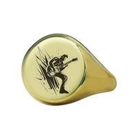 LKBEADS engraved rockstar ring in round shape | 925 sterling silver gold plated | gift jewelry,vintage style signet ring's hypoallergenic handmade jewellery|LK_PDR_01866_10.5