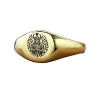 LKBEADS engraved samurai ring in oval shape | 925 sterling silver gold plated | gift jewelry,vintage style signet ring's hypoallergenic handmade jewellery|LK_PDR_01680_7.5