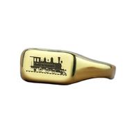 LKBEADS engraved train ring in rectangle shape | 925 sterling silver gold plated | gift jewelry,vintage style signet ring's hypoallergenic jewellery|LK_PDR_01906_11.5