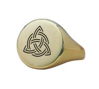 LKBEADS engraved trinity ring in round shape | 925 sterling silver gold plated | gift jewelry,vintage style signet ring's hypoallergenic handmade jewellery|LK_PDR_01348_5.5