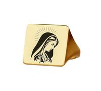 LKBEADS engraved virgin marry ring in square shape | 925 sterling silver gold plated | gift jewelry,vintage style signet ring's hypoallergenic jewellery|LK_PDR_01322_8