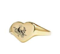 LKBEADS fairy ring in heart shape | 925 sterling silver gold plated | gift jewelry,vintage style signet ring's hypoallergenic handmade jewellery|LK_PDR_01700_11.5