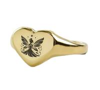LKBEADS fairy ring in heart shape | 925 sterling silver gold plated | gift jewelry,vintage style signet ring's hypoallergenic handmade jewellery|LK_PDR_01707_5