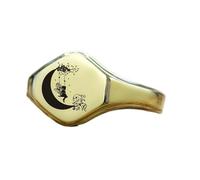 LKBEADS fairy ring in hexagon shape | 925 sterling silver gold plated | gift jewelry,vintage style signet ring's hypoallergenic handmade jewellery|LK_PDR_01699_6