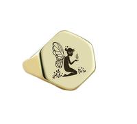 LKBEADS fairy ring in hexagon shape | 925 sterling silver gold plated | gift jewelry,vintage style signet ring's hypoallergenic handmade jewellery|LK_PDR_01811_5