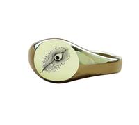 LKBEADS feather ring in round shape | 925 sterling silver gold plated | gift jewelry,vintage style signet ring's hypoallergenic handmade jewellery|LK_PDR_00968_9