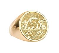 LKBEADS fifth world signet ring plated indigenous prophecy jewelry| 925 sterling silver gold plated |LK_PDR_00716_7
