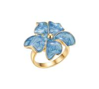 LKBEADS Five Petal Floral Statement Ring 316L Stainless Steel Gold Plated Adjustable Size Rings Jewelry For Evrey Ocasion Jewellery |LK_SLF_CHR_0391