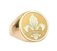 LKBEADS fleur de lis signet ring french royal jewelry| 925 sterling silver gold plated |LK_PDR_00673_11.5