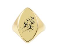 LKBEADS flock of bird ring in marquise shape | 925 sterling silver gold plated | gift jewelry,vintage style signet ring's hypoallergenic handmade jewellery|LK_PDR_01178_11