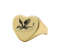 LKBEADS flying dragon ring in heart shape | 925 sterling silver gold plated | gift jewelry,vintage style signet ring's hypoallergenic handmade jewellery|LK_PDR_01735_12.5
