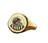 LKBEADS football helmat ring in round shape | 925 sterling silver gold plated | gift jewelry,vintage style signet ring's hypoallergenic handmade jewellery|LK_PDR_01856_7.5