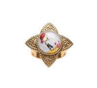 LKBEADS Four Petal Statement Ring 316L Stainless Steel Gold Plated Adjustable Size Rings Jewelry For Evrey Ocasion Jewellery |LK_SLF_CHR_0280_RR