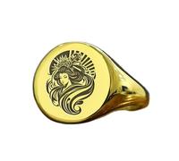 LKBEADS geisha god ring in round shape | 925 sterling silver gold plated | gift jewelry,vintage style signet ring's hypoallergenic handmade jewellery|LK_PDR_01404_7