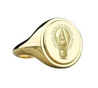 LKBEADS gnome light bulb signet ring| fantasy jewelry| oval engraved whimsical garden magic surreal gift| 925 sterling silver gold plated |LK_PDR_00582_11.5