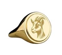 LKBEADS goat signet ring| oval ring engraved with farm animal| country life jewelry| animal lover gift| 925 sterling silver gold plated |LK_PDR_00645_9